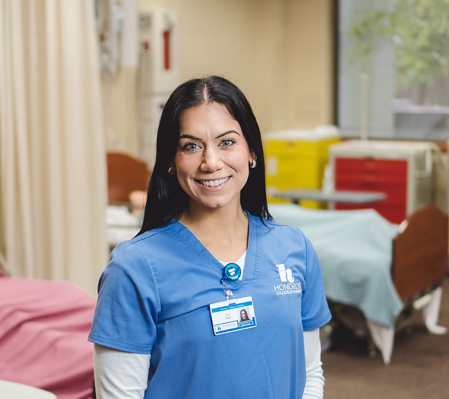 Hondros College of Nursing student in scrubs